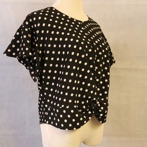 Lush Flutter Sleeve Polka Dot Blouse